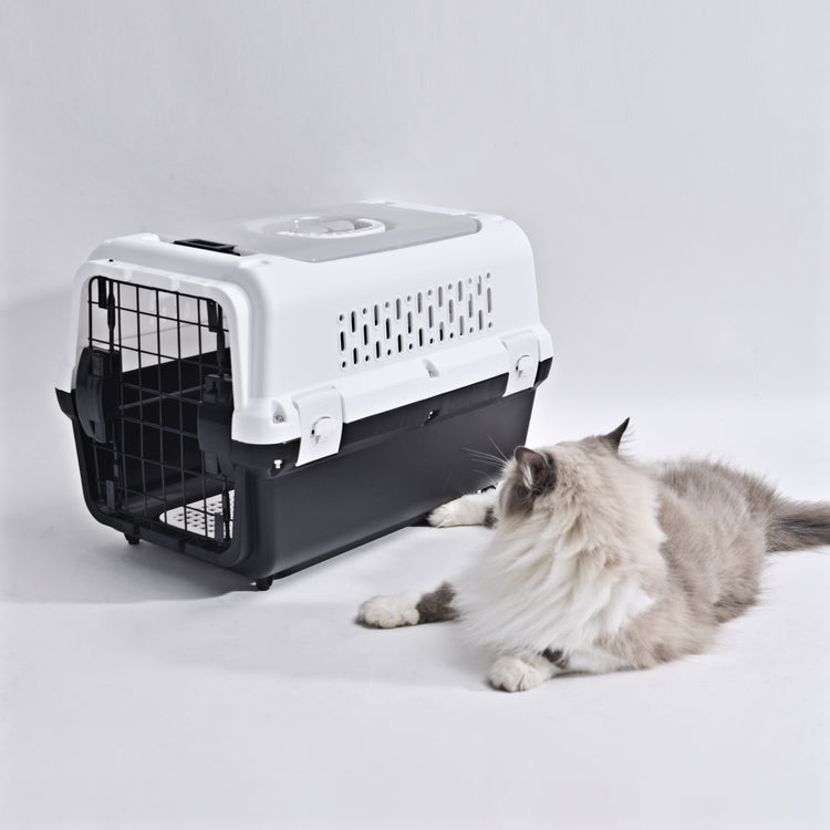 Reismand met stalen deur voor Kat & Hond (Zwart) 50 x 30 x 30 cm