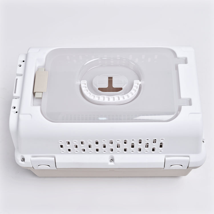 Reismand met stalen deur voor Kat & Hond (Cappuccino) 50 x 30 x 30 cm