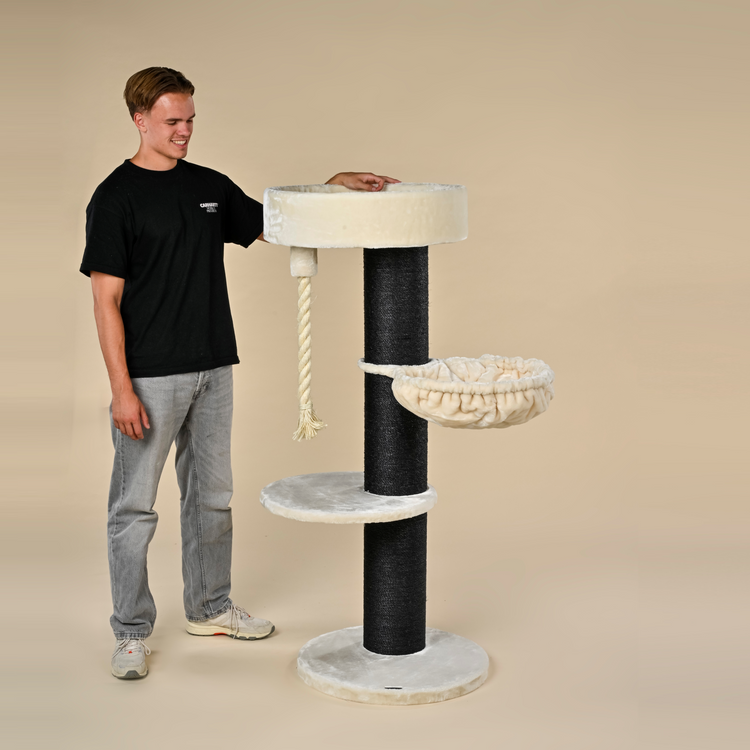 Krabpaal Maine Coon Sleeper de Luxe Blackline (Crème)