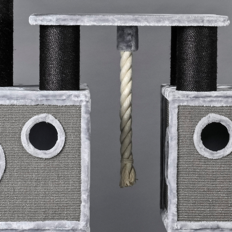 Krabpaal Royal Cat Palace Blackline (Lichtgrijs)