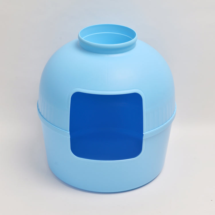 Kattenbak Flower XXL, verborgen kattentoilet (Fris Blauw) - 51Ø x 55cm