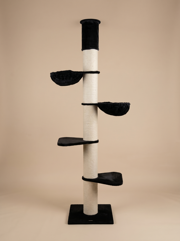 Škrabadlo Maine Coon Tower (Čierny Teddy) 235-255 cm