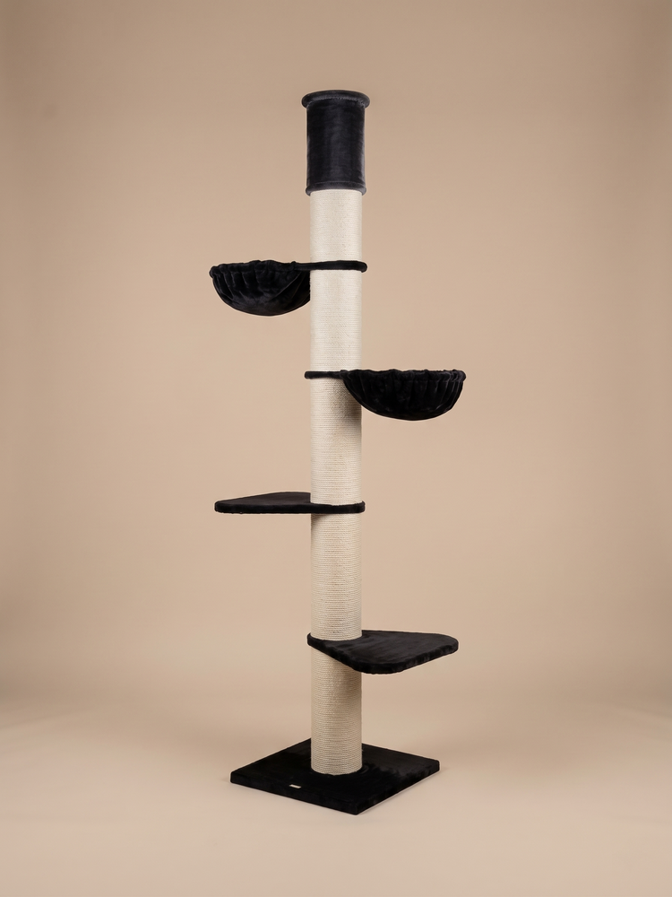 Škrabadlo Maine Coon Tower (Čierny Teddy) 235-255 cm