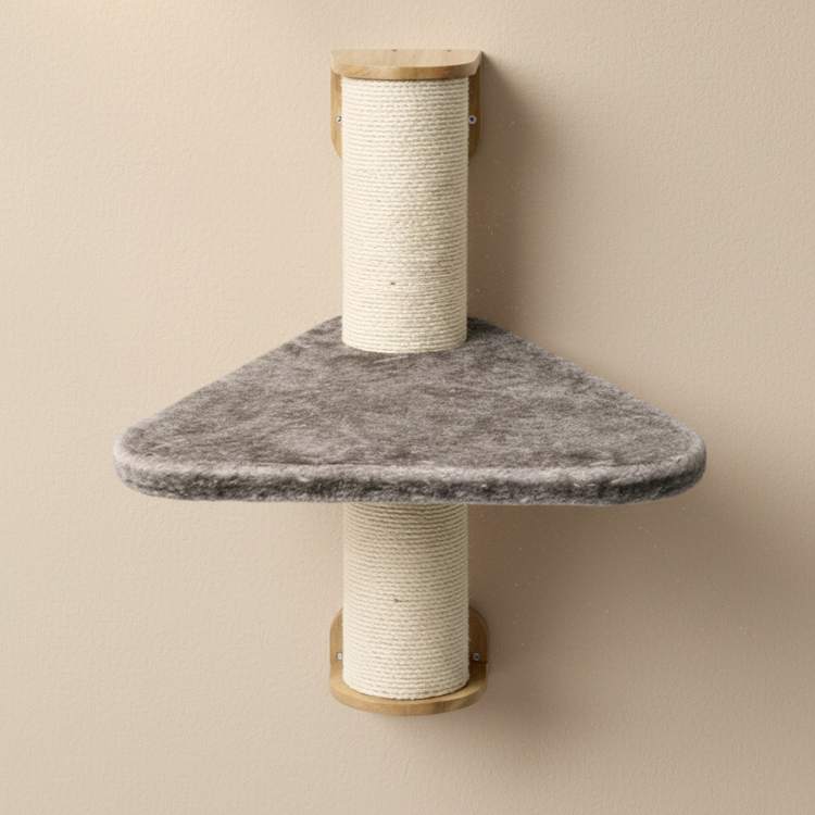 Wall-mounted climbing wall for cats - Wall Sisal Post XXL with step 55x55cm (Taupe)