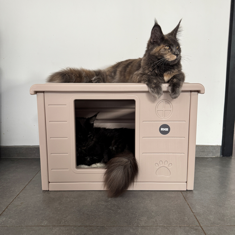 Kattenhuis Villa de Luxe voor binnen en buiten (Cappuccino)