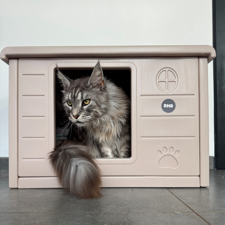 Kattenhuis Villa de Luxe voor binnen en buiten (Cappuccino)