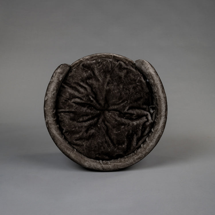 Taupekleurige, 60 cm Diameter Ronde Zetel (Incl. Kussen)