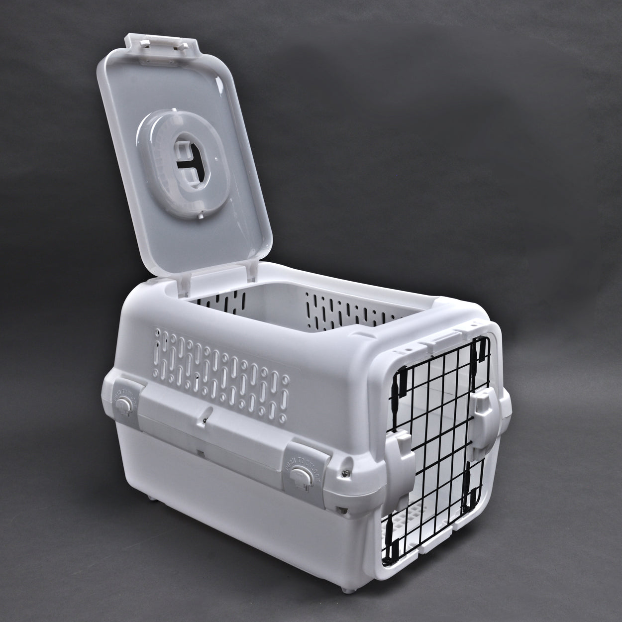 RHR Pets Reismand met stalen deur voor Kat & Hond (Wit) 50 x 30 x 30 cm