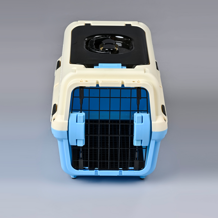 Reismand met stalen deur voor Kat & Hond (Blauw) 50 x 30 x 30 cm