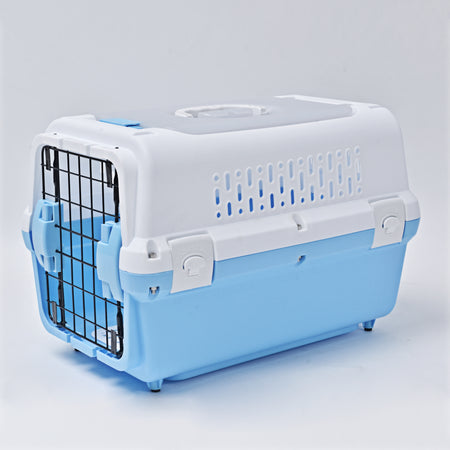 Reismand met stalen deur voor Kat & Hond (Blauw) 50 x 30 x 30 cm