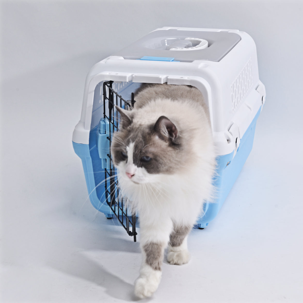 Reismand met stalen deur voor Kat & Hond (Blauw) 50 x 30 x 30 cm