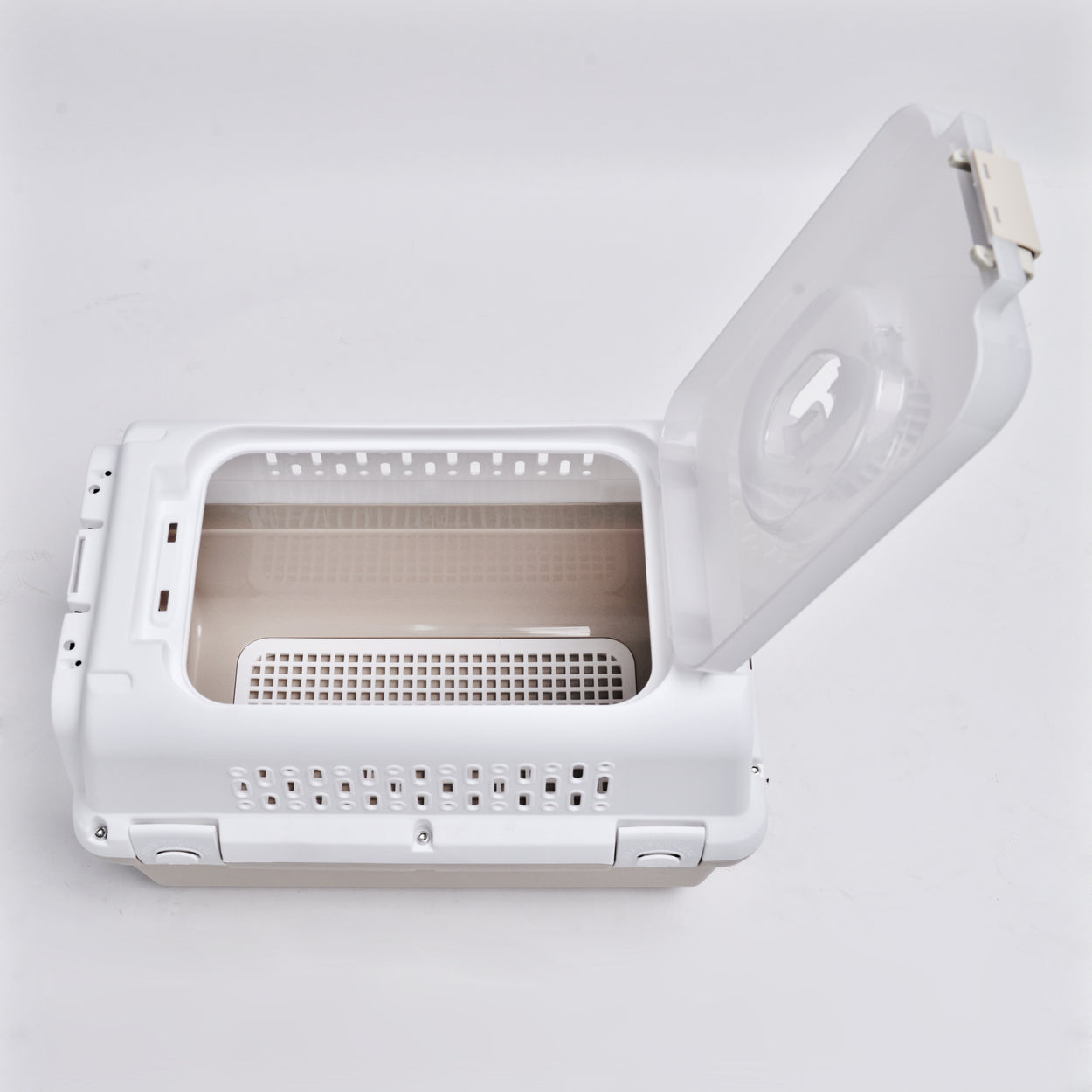 Reismand met stalen deur voor Kat & Hond (Cappuccino) 50 x 30 x 30 cm