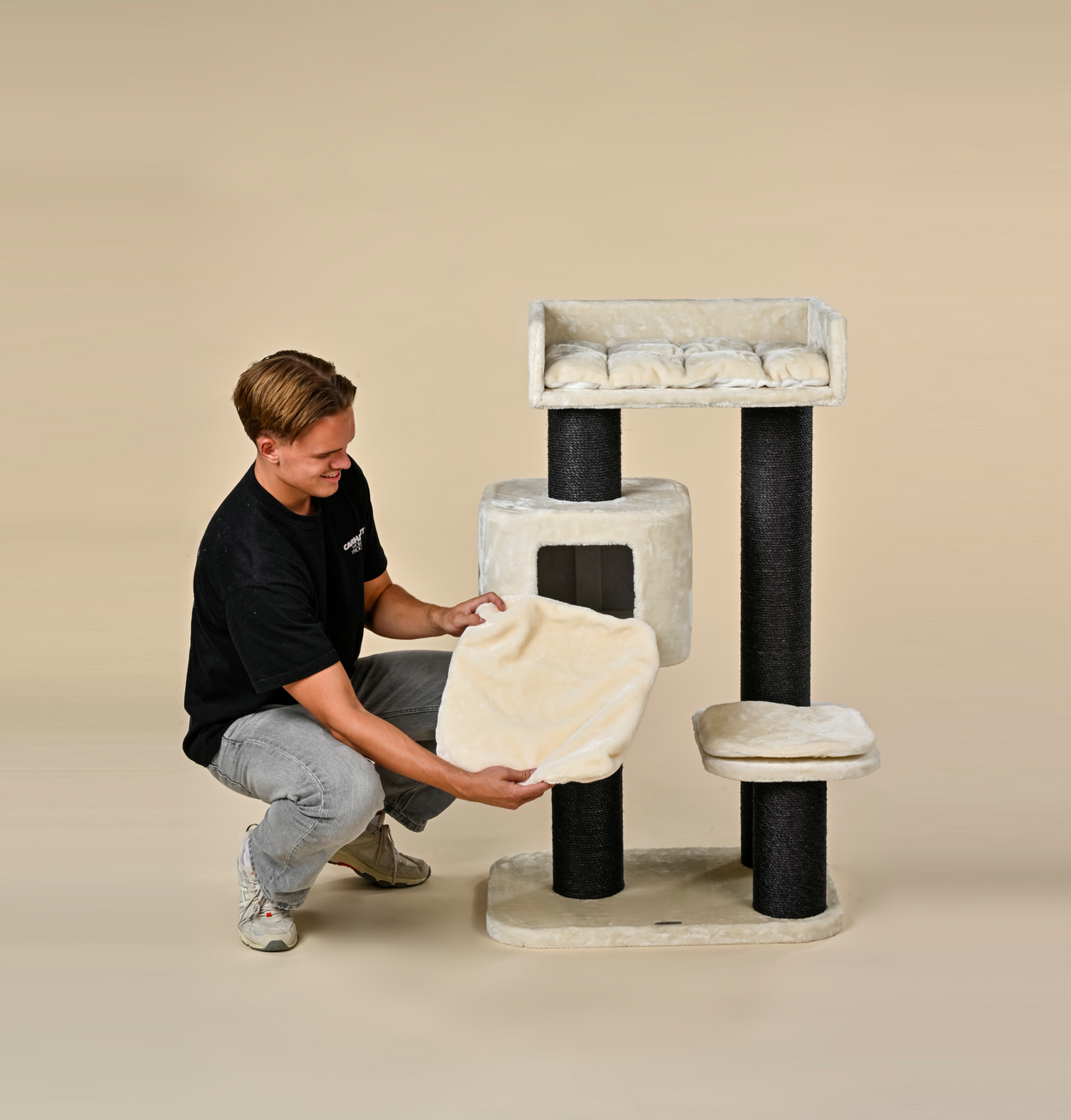 Krabpaal Devon Rex Blackline (Crème)