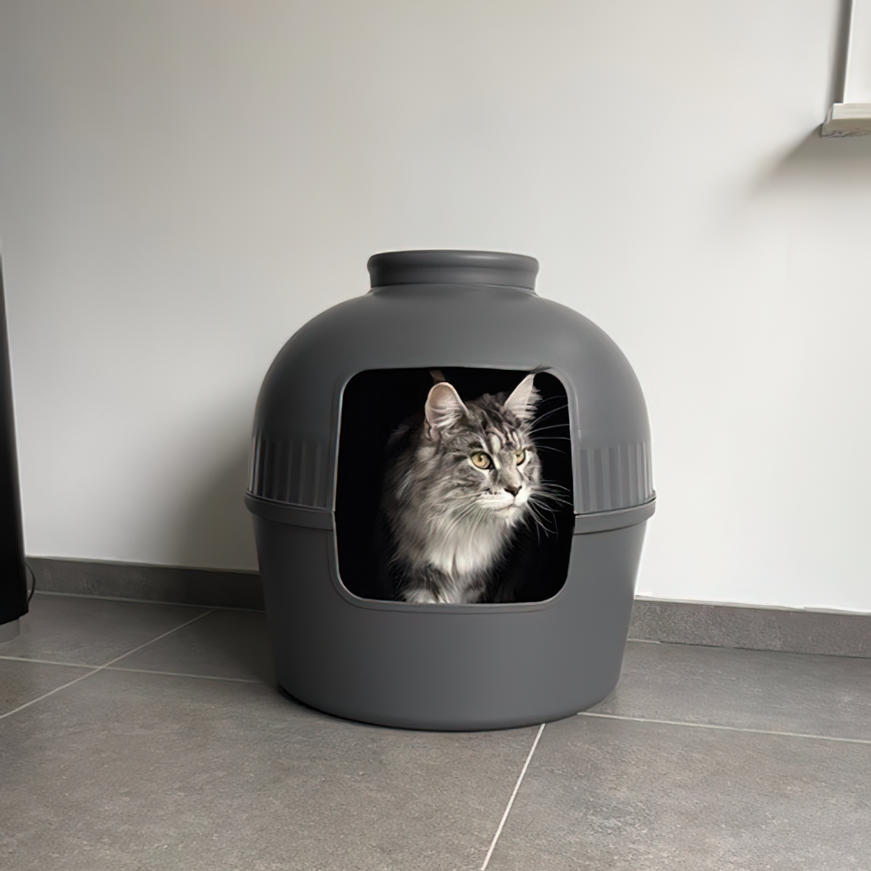 Kattenbak Flower XXL, verborgen kattentoilet (Antraciet)