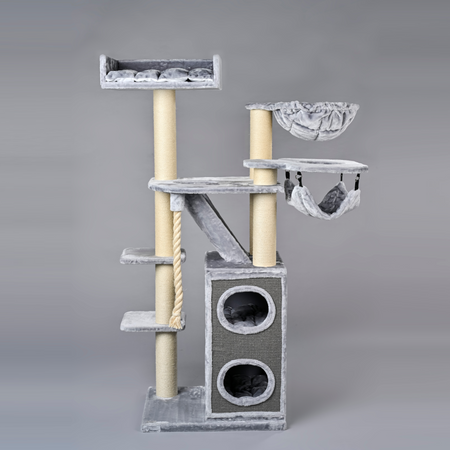 Krabpaal Cat Penthouse Crown (Lichtgrijs)