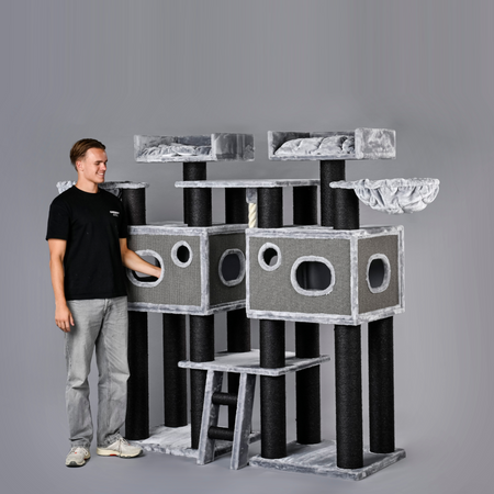 Krabpaal Royal Cat Palace Blackline (Lichtgrijs)