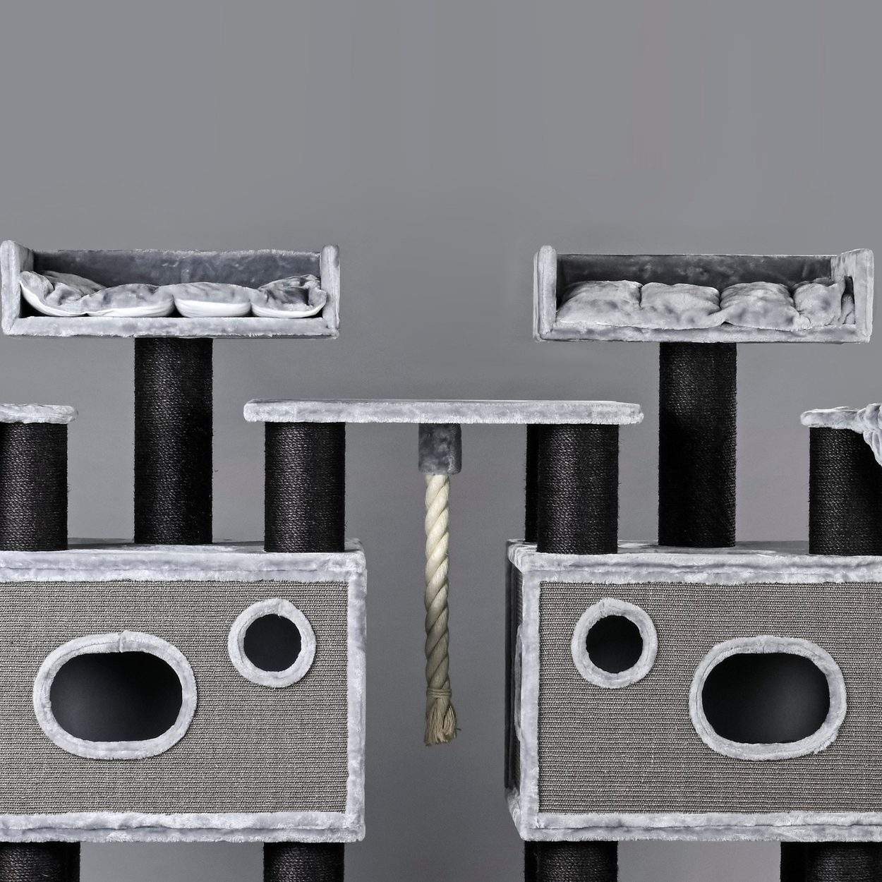 Krabpaal Royal Cat Palace Blackline (Lichtgrijs)