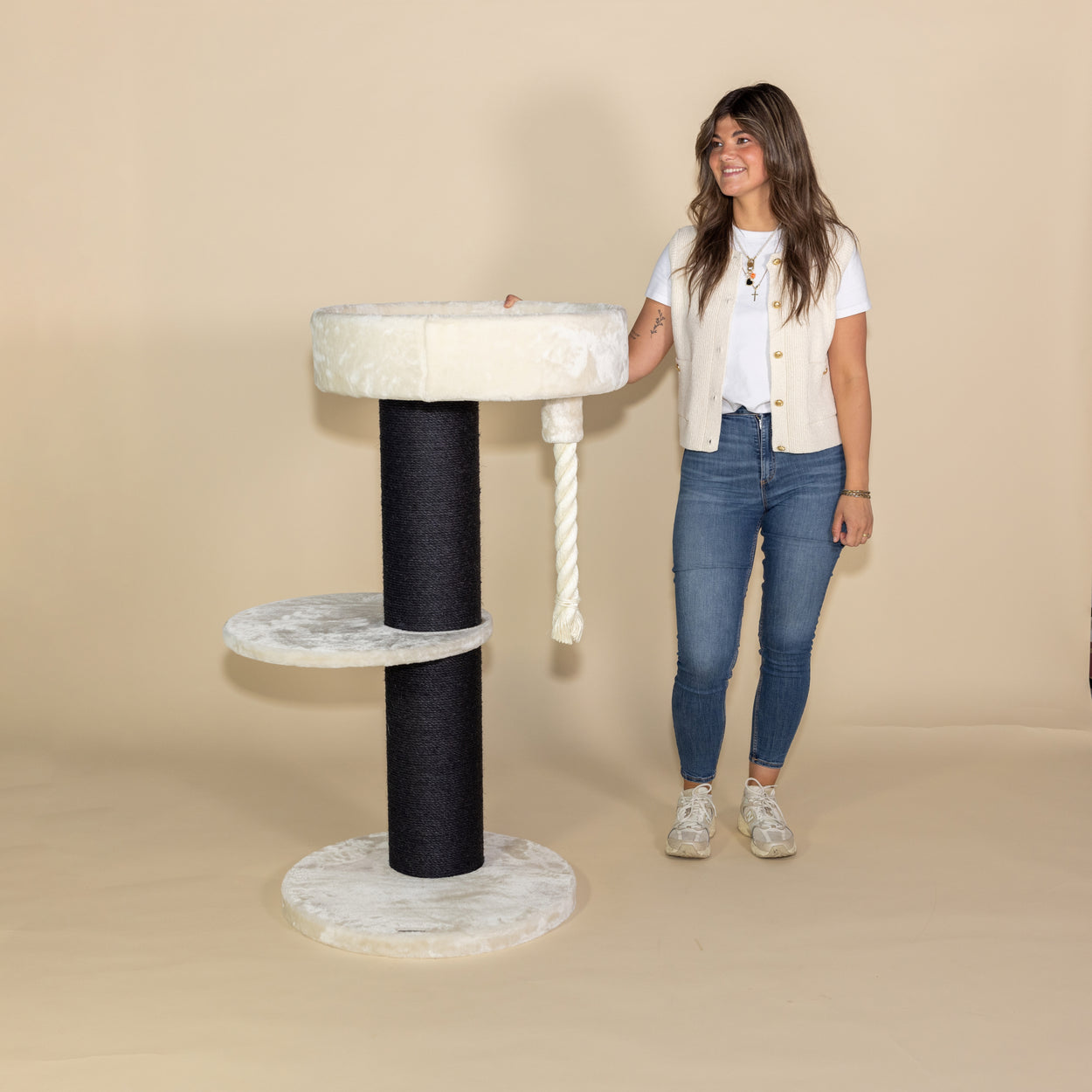 Krabpaal Maine Coon Lounge Sleeper Blackline (Crème)