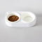 CoBowl | Dubbele Keramische Voederbak voor Kat & Hond (Wit) 31 x 17 & Ø12cm - 300ml