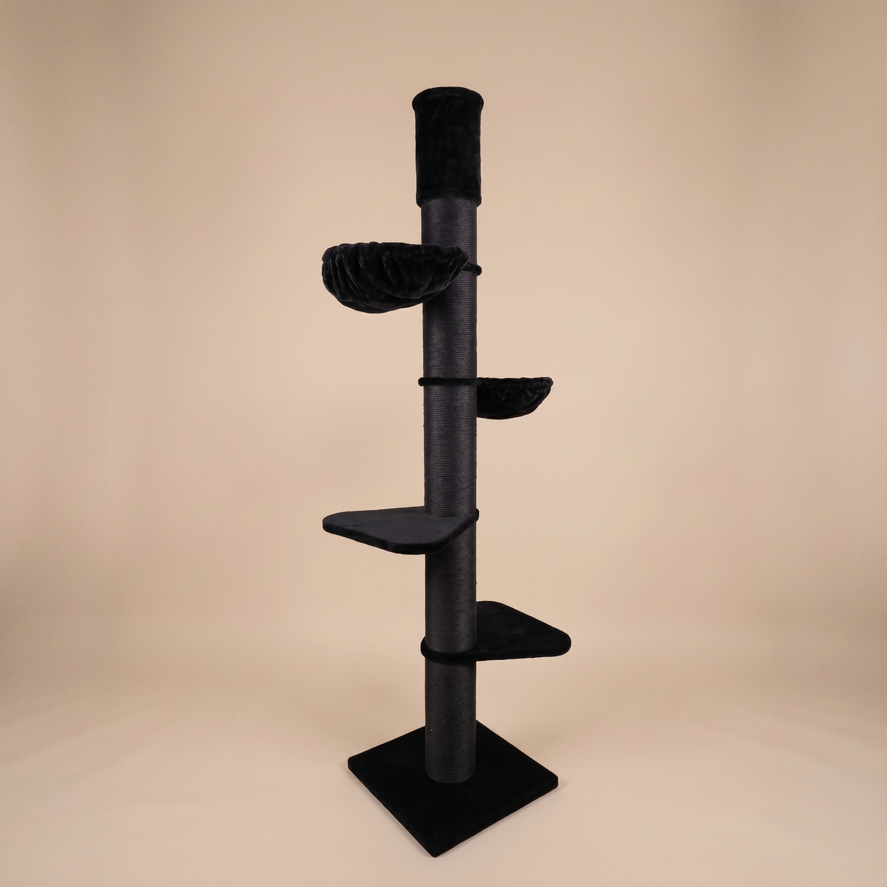 Kattetræ Maine Coon Tower Blackline (Sort Teddy) 255-275 cm