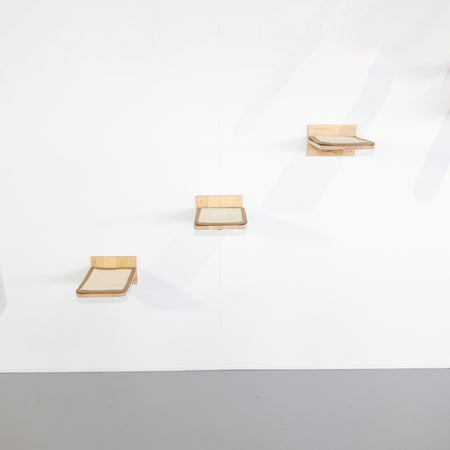 Wandmeubel Klimmuur Kat - Muur Plateaus - Set 3 (Cappuccino)