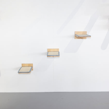 Wandmeubel Klimmuur Kat - Muur Plateaus - Set 3 (Denim)