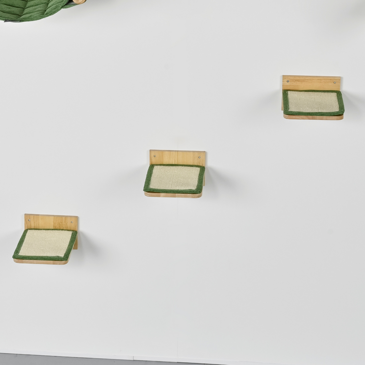 Wandmeubel Klimmuur Kat - Muur Plateaus - Set 3 (Pistache)