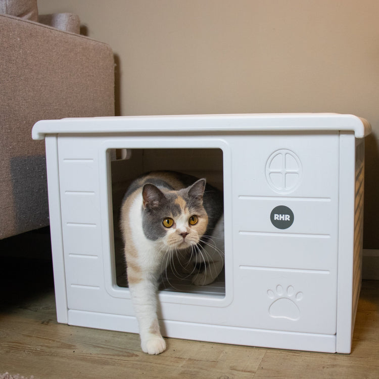 Kattenhuis Villa de Luxe voor binnen en buiten (Wit)