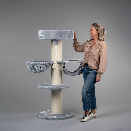 Krabpaal Maine Coon Sleeper Crown Plus (Lichtgrijs)