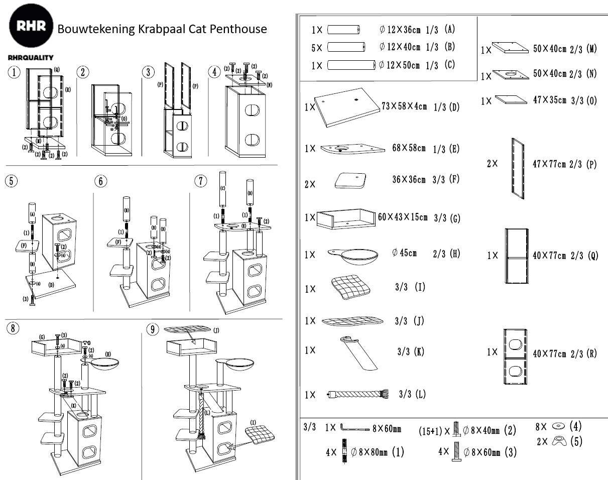 Krabpaal Cat Penthouse (Crème)