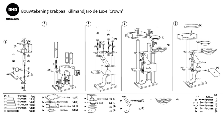 Drapak dla kota Kilimandjaro de Luxe Crown (Ciemnoszary)