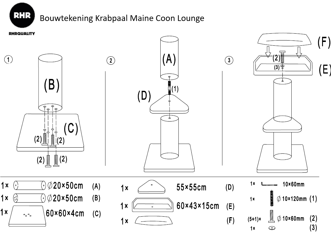 Krabpaal Maine Coon Lounge (Crème)