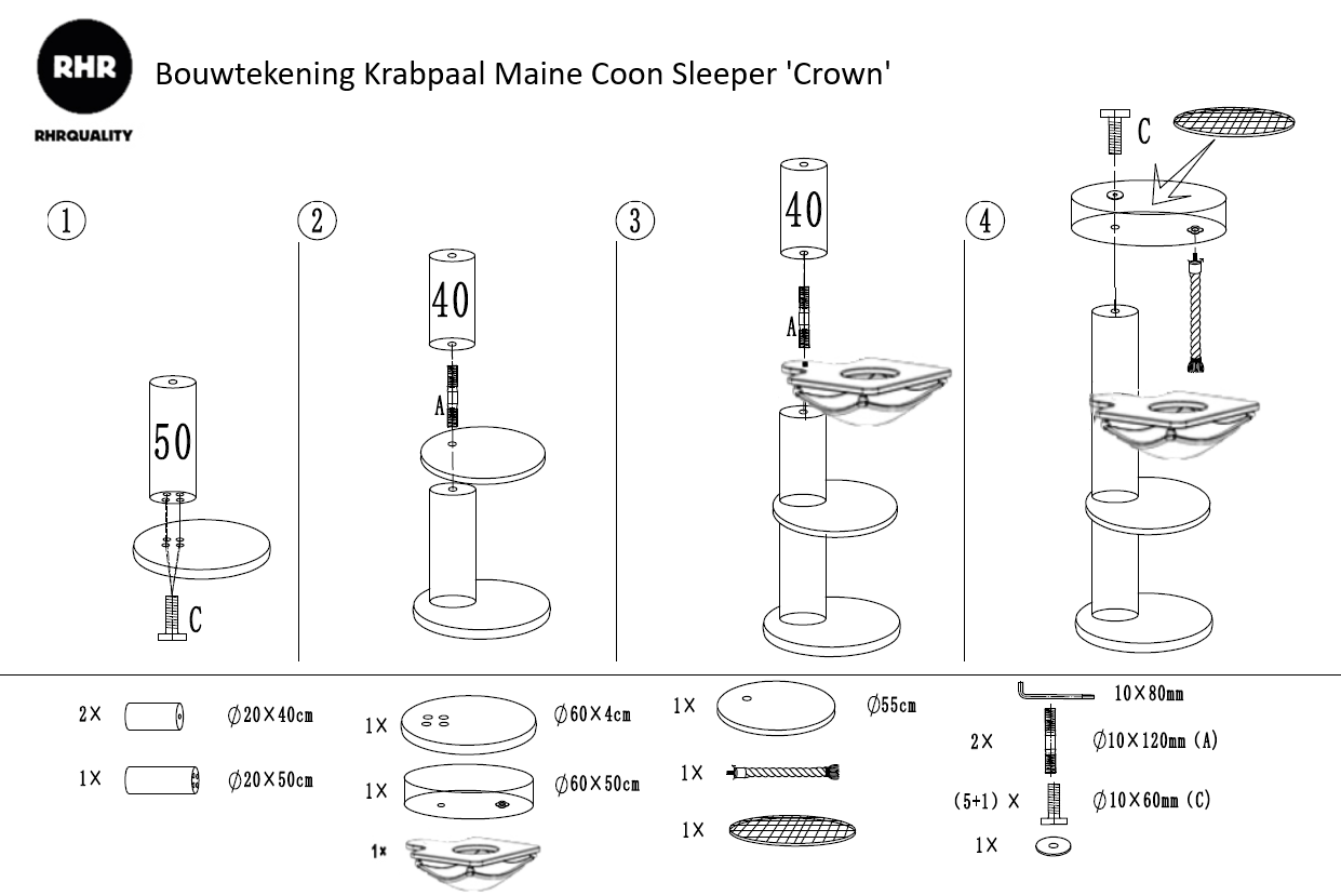 Krabpaal Maine Coon Sleeper Crown (Crème)