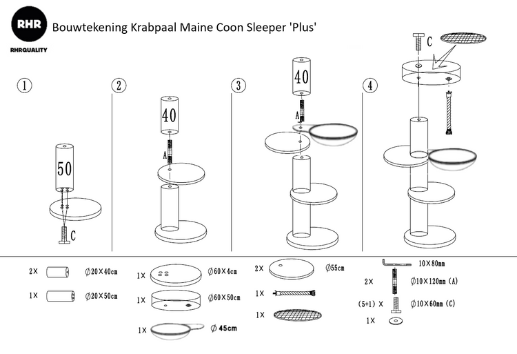 Drapak dla kota Maine Coon Sleeper Blackline Plus (Ciemnoszary)