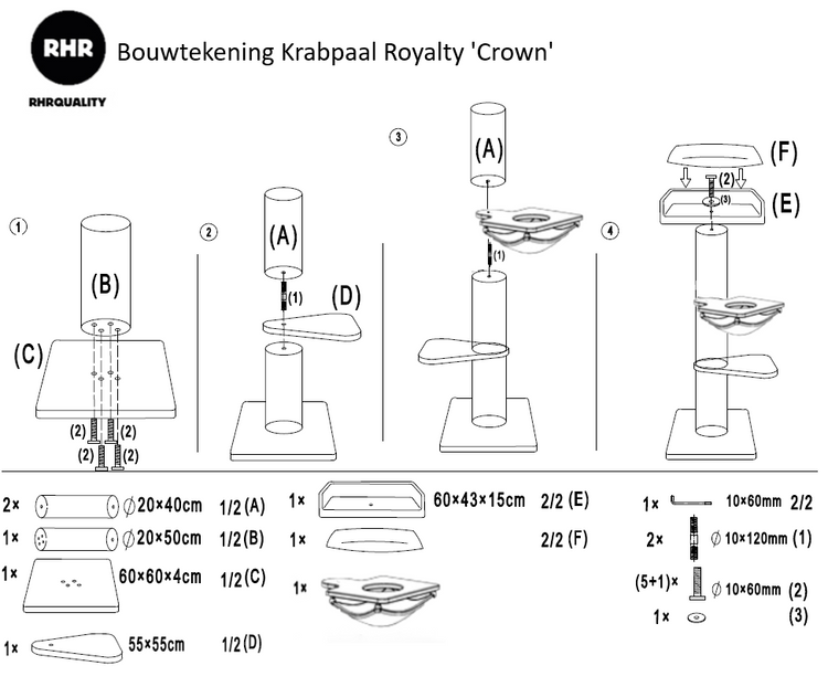 Drapak dla kota Royalty Crown (Jasnoszary)