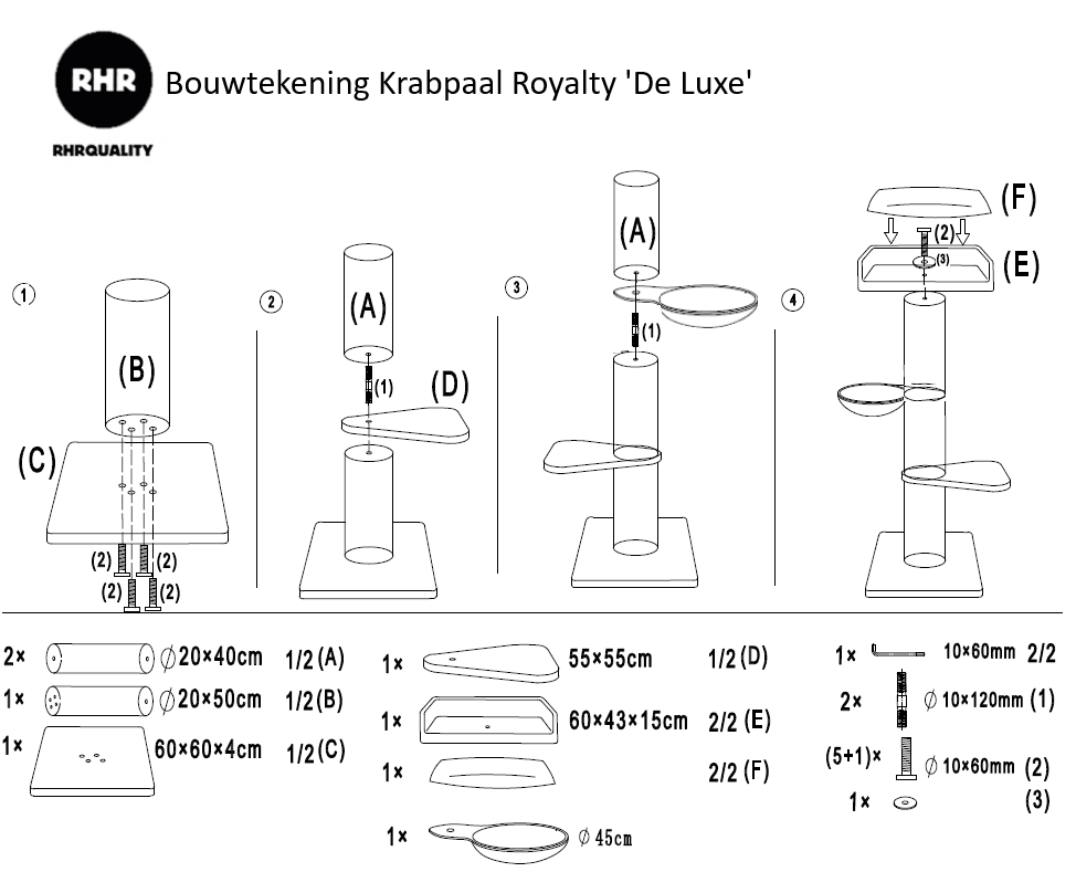 Krabpaal Royalty Blackline de Luxe (Lichtgrijs)