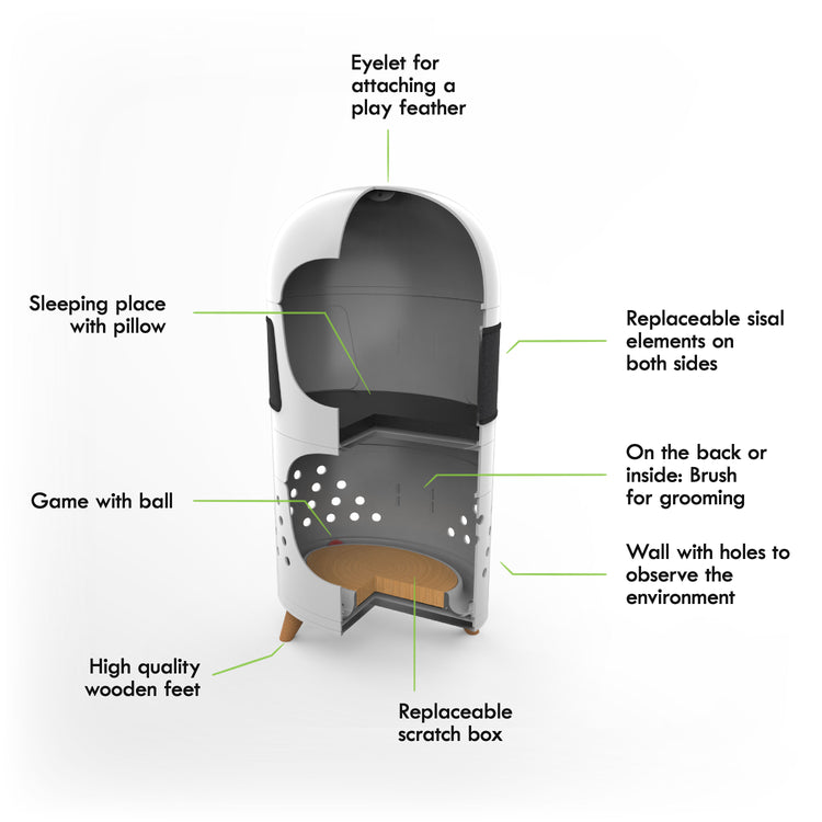 Drapak Catrub ONE - Designerski drapak dla kota (biały)